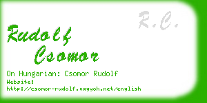 rudolf csomor business card